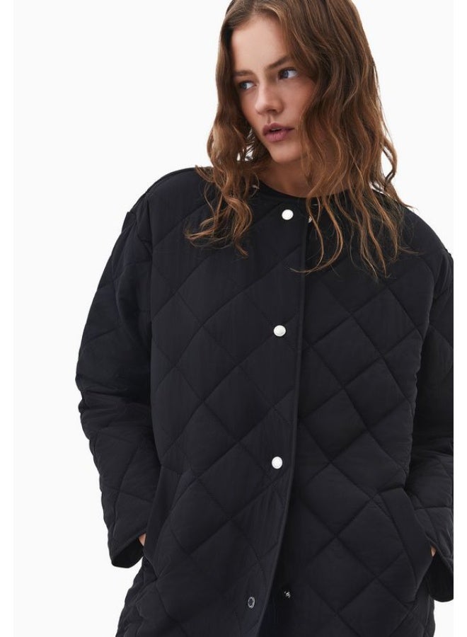 OXXO Loose-Fit Quilted Coat - Image 1